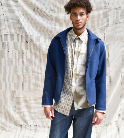 Worker jacket reversibile in lana ReviWool® e  mosaico wax